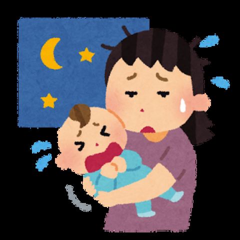 眠れない夜は、抱っこ紐で深夜や早朝に近所を散歩していたな