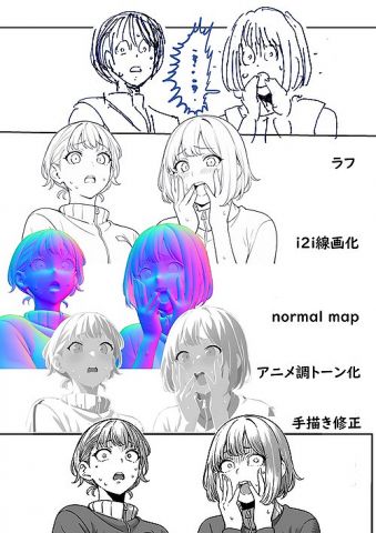 【画像】漫画家さん、モブ絵に生成AIを使用するwwww