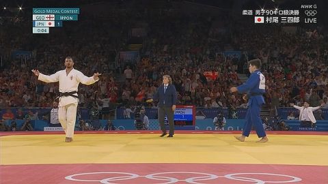 柔道男子90キロ級 村尾三四郎 銀メダル獲得!東京五輪金メダリストに敗れる、日本柔道5日連続のメダル獲得【パリ五輪】