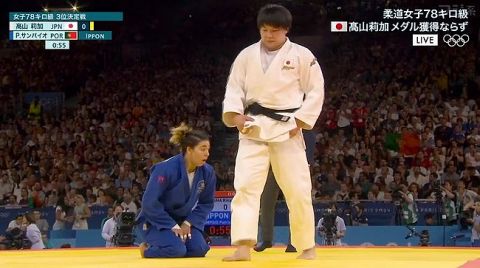 女子78キロ級・高山莉加は3位決定戦で敗れ、メダル獲得ならず　柔道日本のメダルは5日連続で途切れる