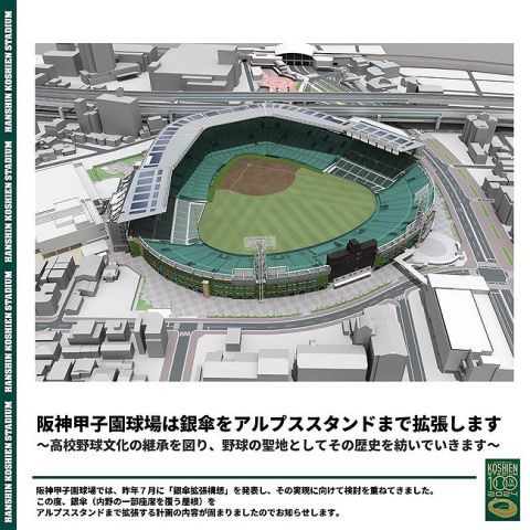 【朗報】甲子園、銀傘を拡張へ!高校野球文化の継承を図る