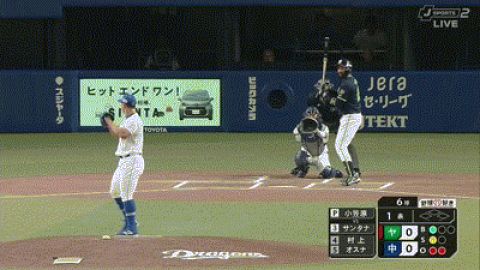 【中日対ヤクルト22回戦】ヤクルト・サンタナ、中日・小笠原から第13号先制ソロホームラン!!!!!!!!