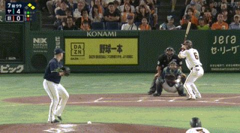 【巨人対ヤクルト24回戦】巨人、7回1アウト一二塁から坂本のタイムリーで1点を返す!!!