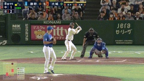 【巨人対中日25回戦】巨人、8回裏に大城の犠牲フライで1点追加!リードを再び2点差に広げる!!!!!!!!!!!!!!