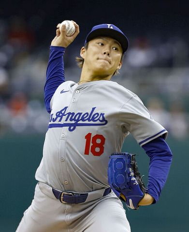 ドジャース・山本由伸が5回4安打2失点　7勝目の権利を持って降板