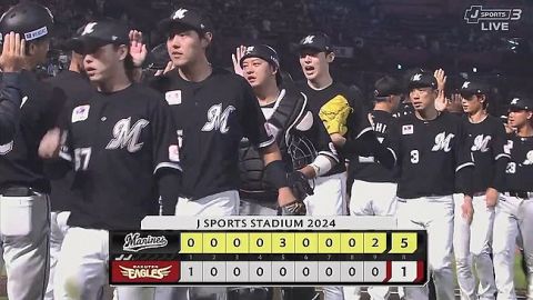 【楽天対ロッテ25回戦】ロッテが5-1で楽天に勝利し2年連続CS進出!佐々木は9回1失点で完全試合以来2年ぶり完投勝利&自身初の2桁10勝目!楽天5連敗でCS進出完全消滅