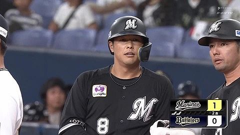 中村奨吾タイムリー!ロッテ、田嶋から先制!!