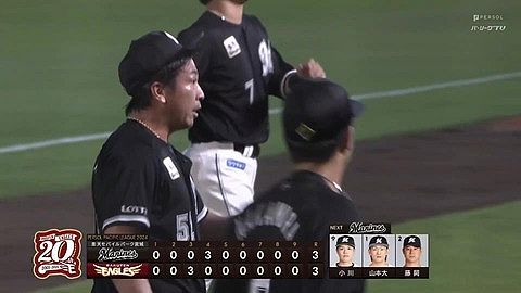 ロッテvs楽天、9回益田が踏ん張り延長戦へ