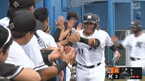 完璧な当たり!山口、ファームで先制3ランホームラン!