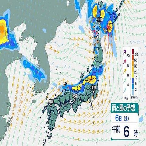 週末に停滞した梅雨前線が日本海側から東日本に広がる
