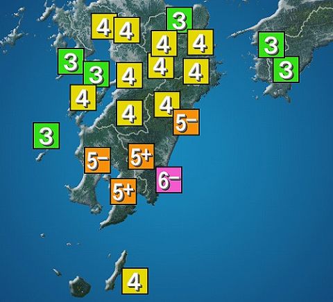 宮崎で震度6弱の地震　津波注意報も