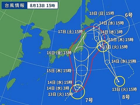 【画像】台風さん、「腹筋ローラーをする人」みたいになる